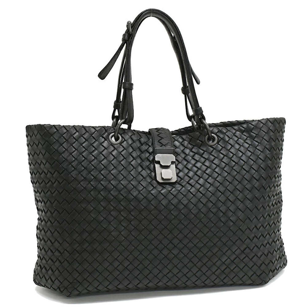Bottega Veneta Tote Bag Intrecciato Leather Black